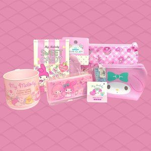 My Melody Accessories Bundle - Cup, Case, Pouch, Hair Clip, Zipper Pouch-NEW